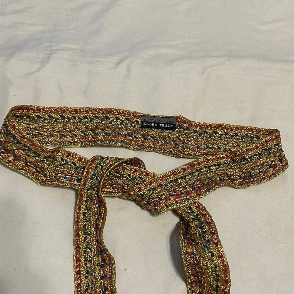 Ellen Tracy Linda Allard fringe festival belt sash